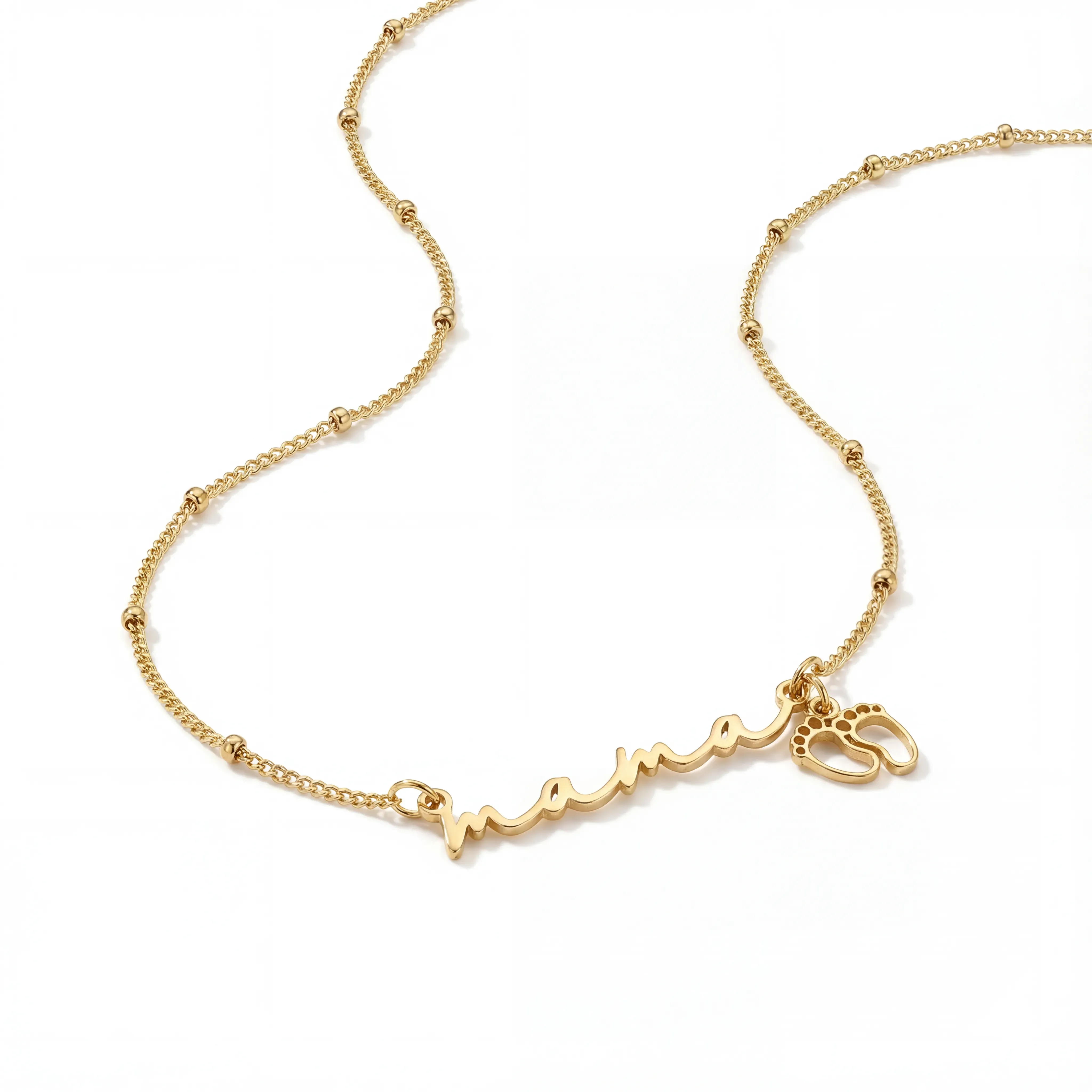 Mama Necklace with Baby Feet Charm - Image 10