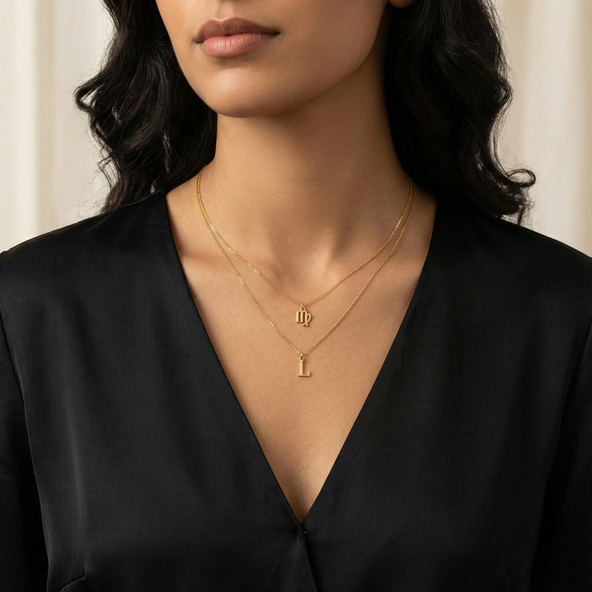 Zodiac & Initial Necklace Layered Set - Image 4