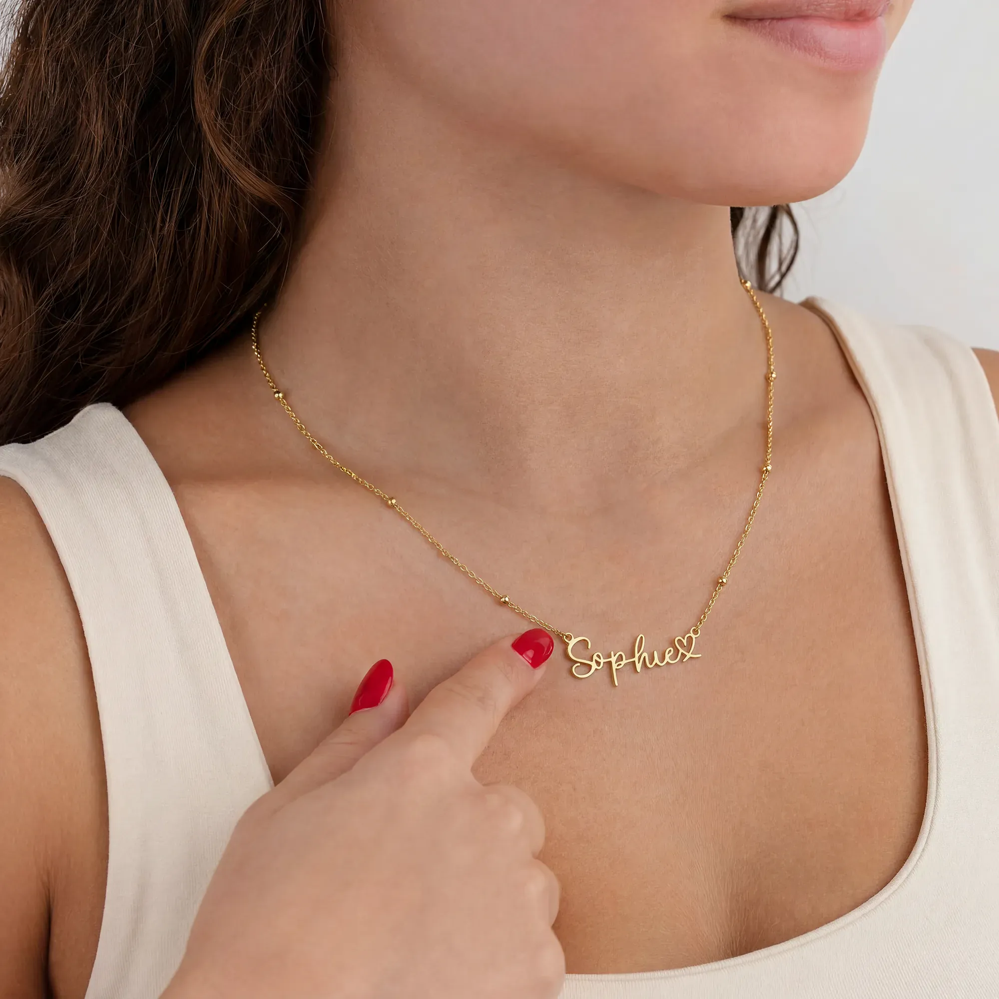 Personalised Name With Joined Heart Necklace - Image 3