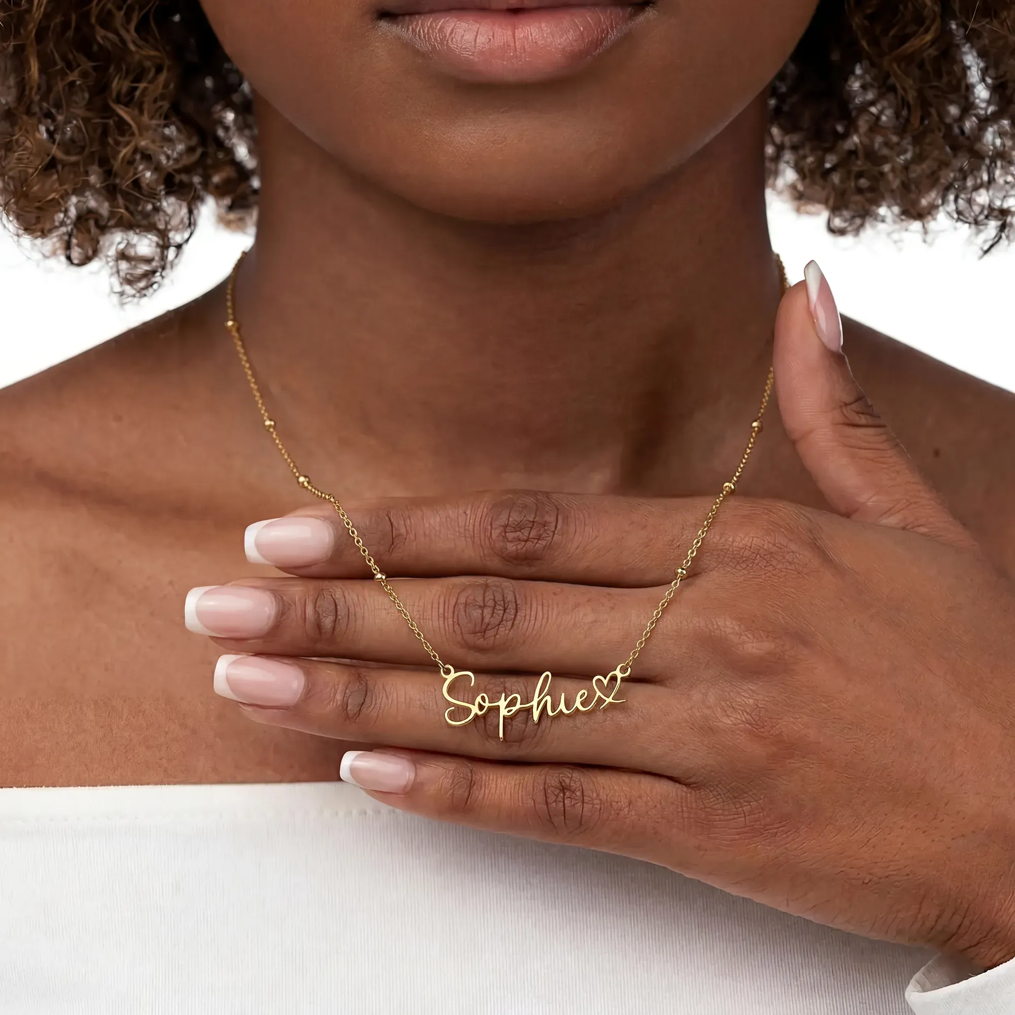 Personalised Name With Joined Heart Necklace - Image 5