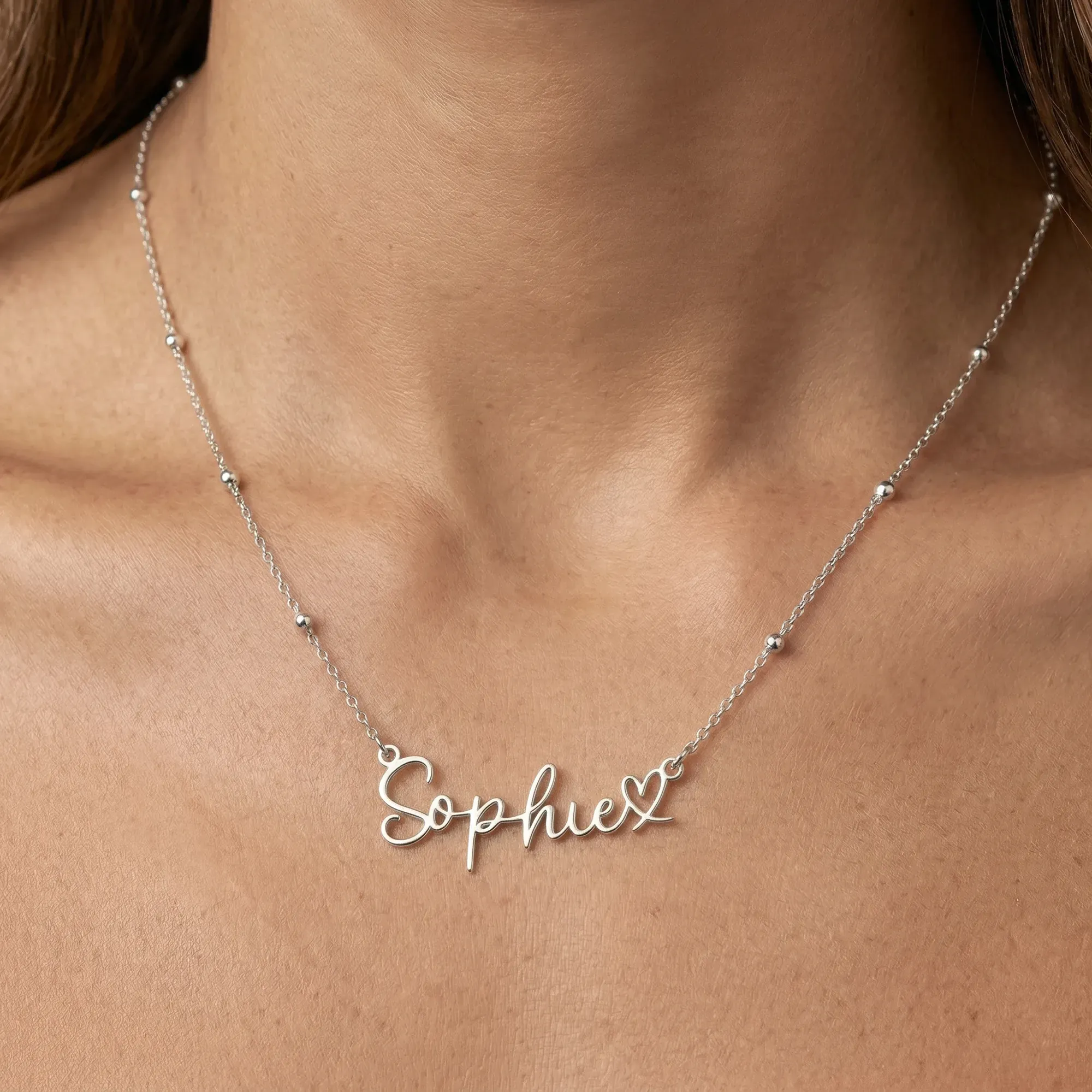 Personalised Name With Joined Heart Necklace - Image 6