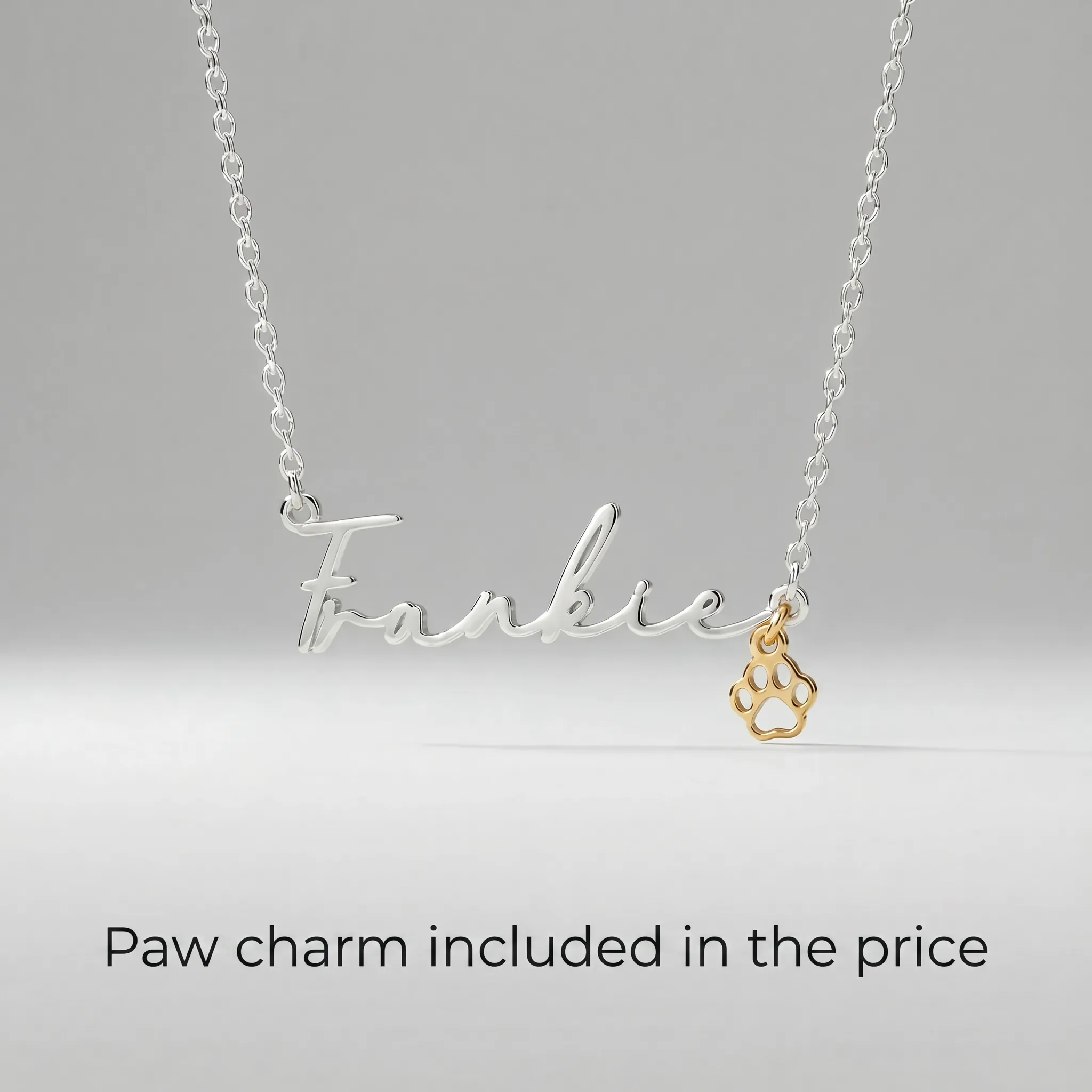 Name Necklace & Pet Paw Charm - Image 2