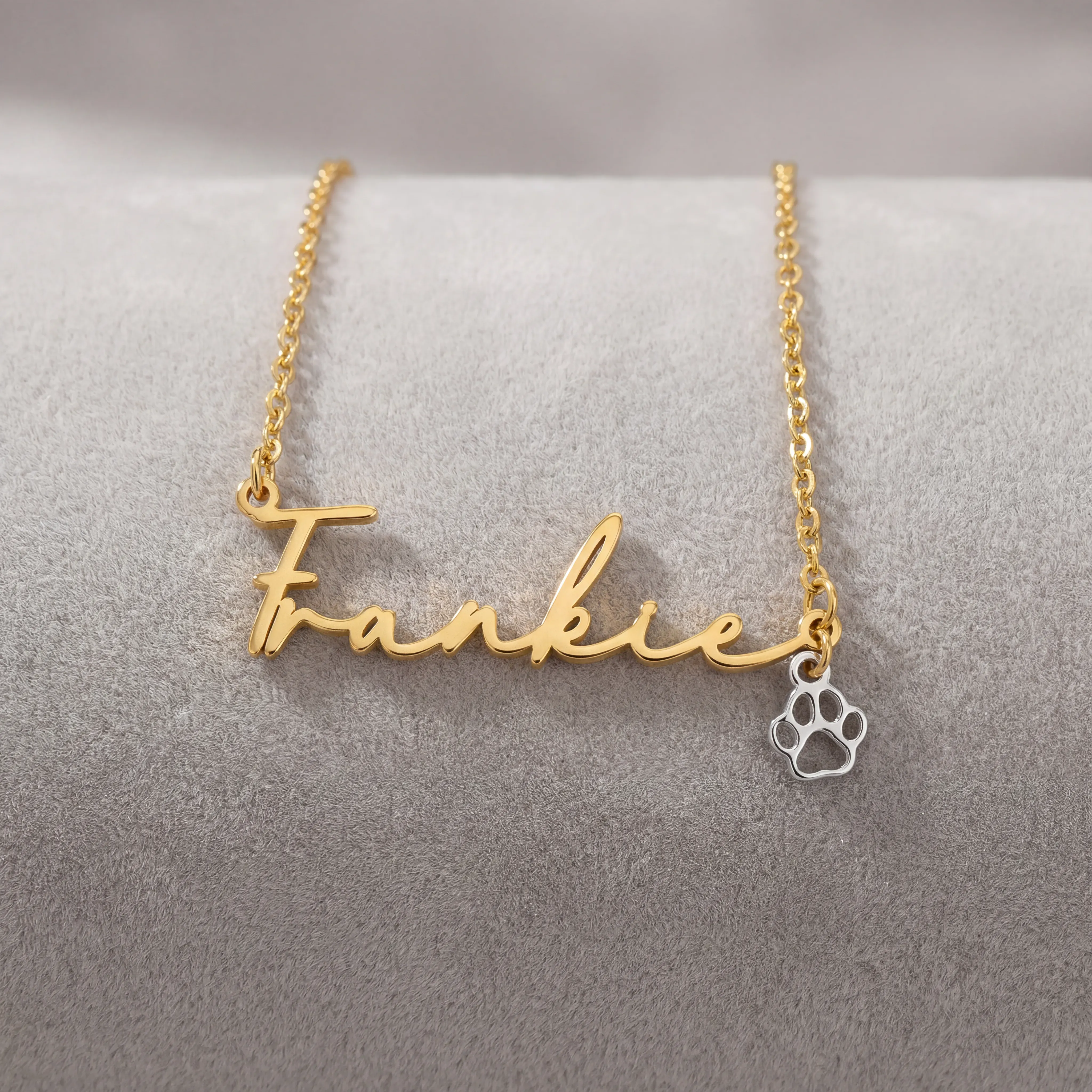 Name Necklace & Pet Paw Charm - Image 6