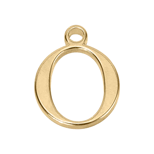 O Gold Letter Charm