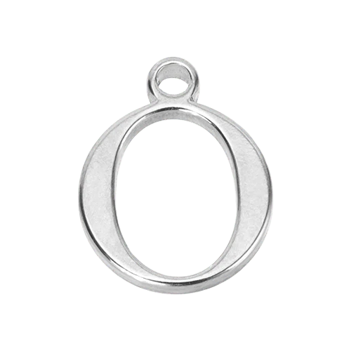 O Silver Letter Charm