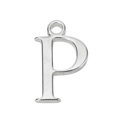 P Silver Letter Charm