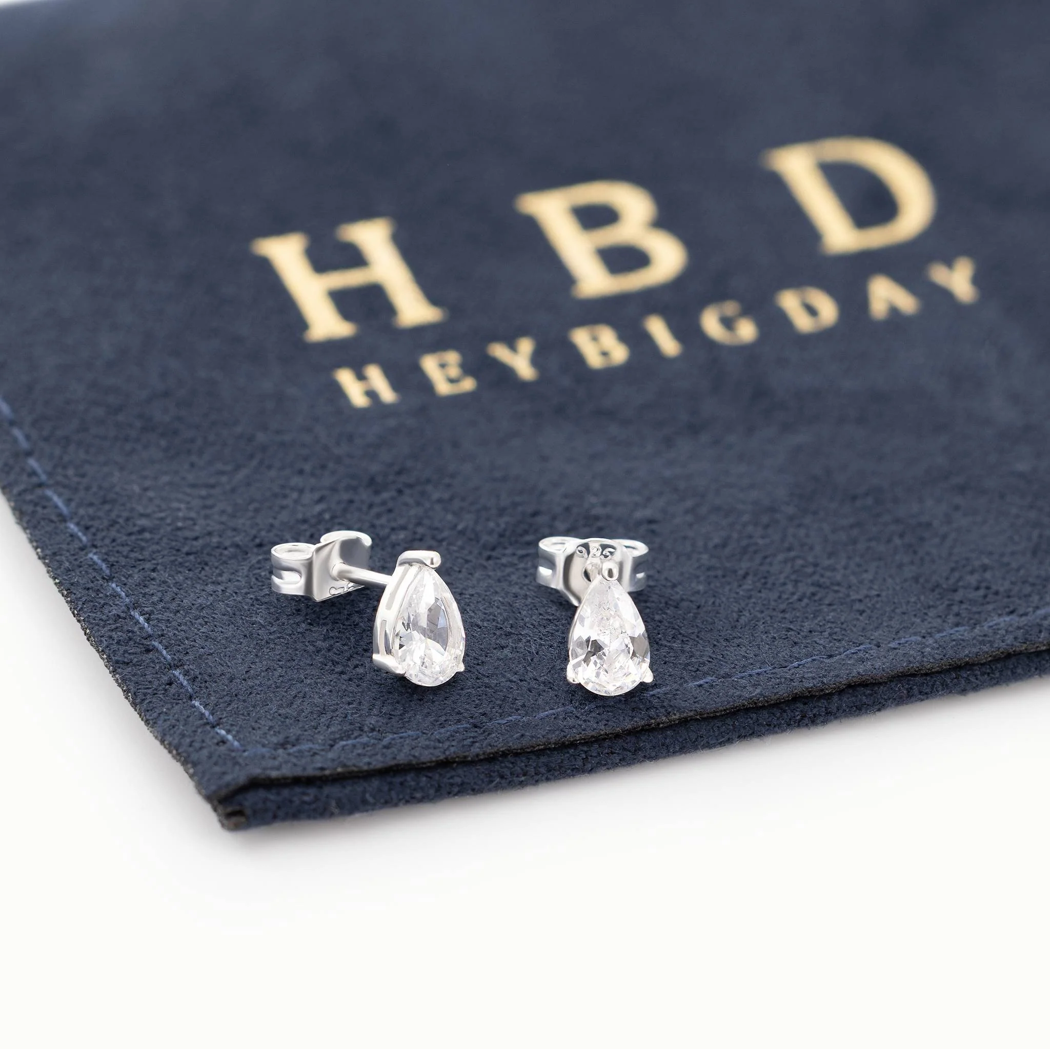 Teardrop Stud Earrings - Image 4