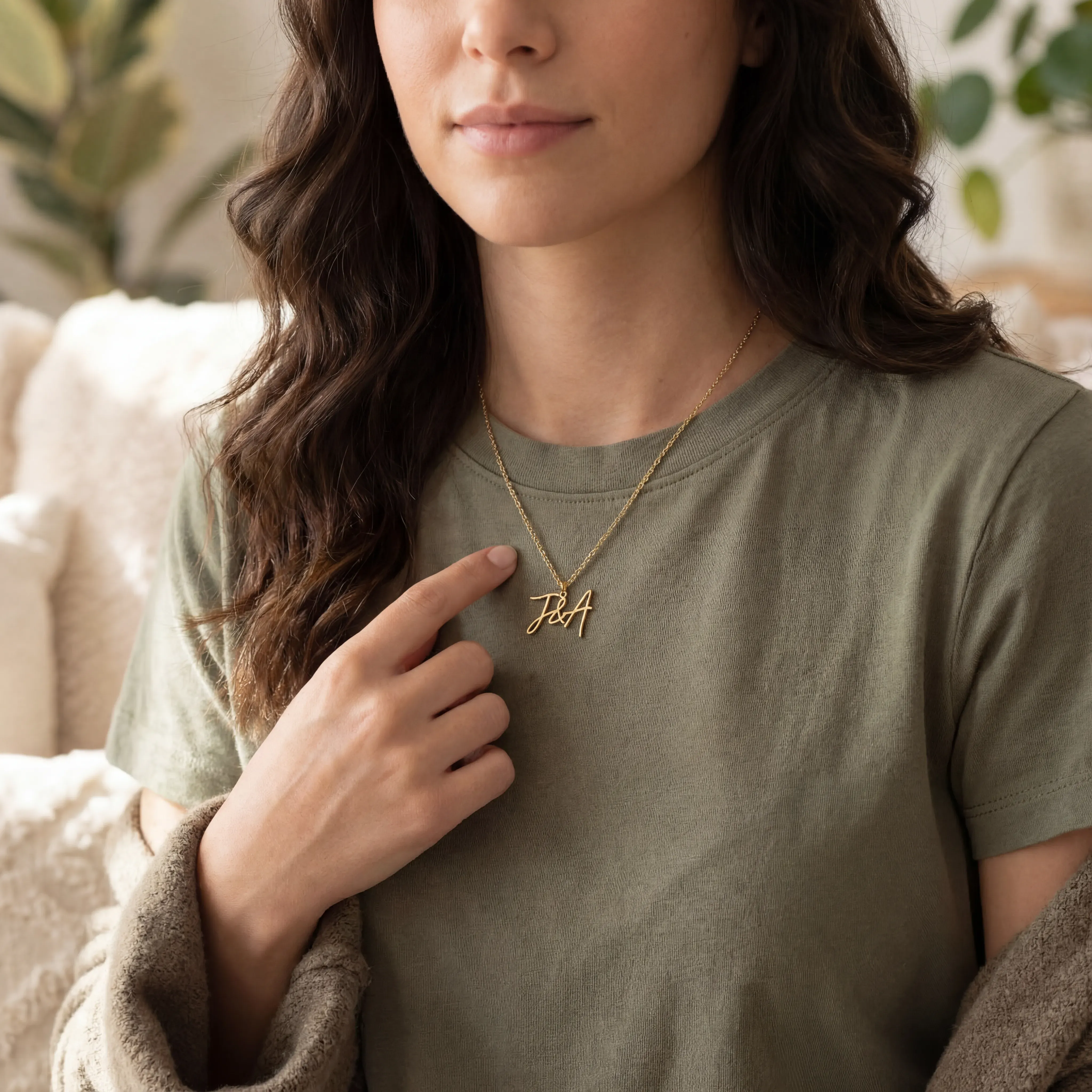 Personalised Double Letter Initial Necklace - Image 3