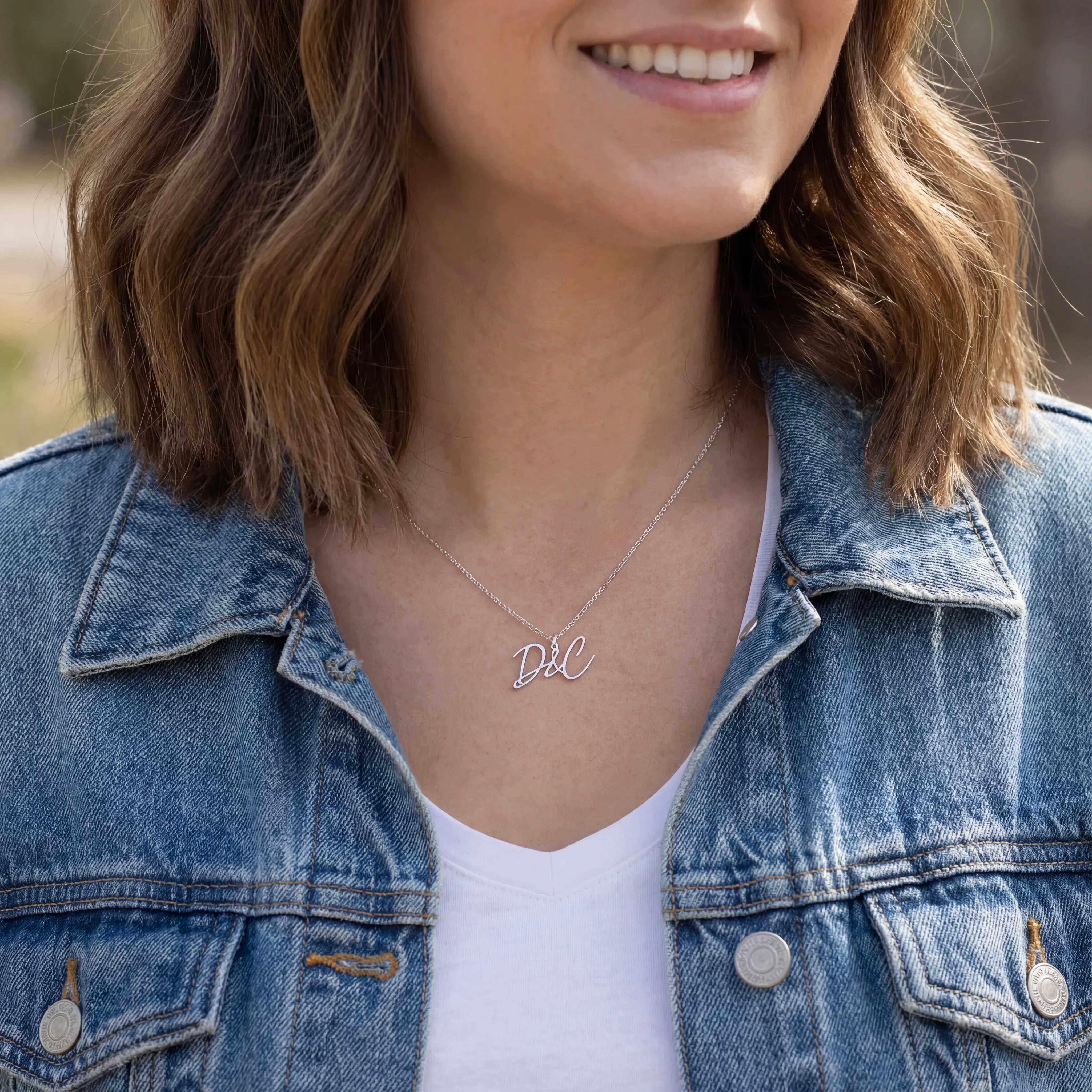Personalised Double Letter Initial Necklace - Image 4