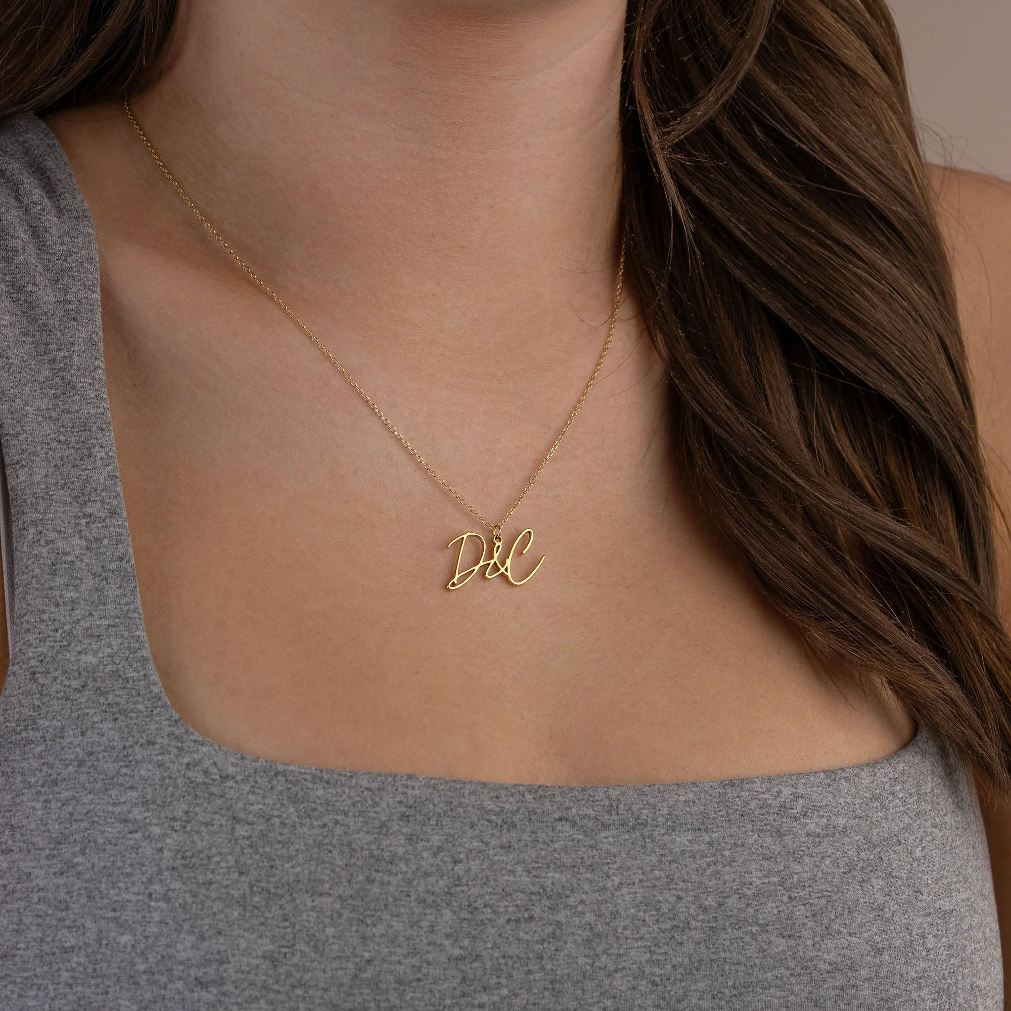 Personalised Double Letter Initial Necklace - Image 7