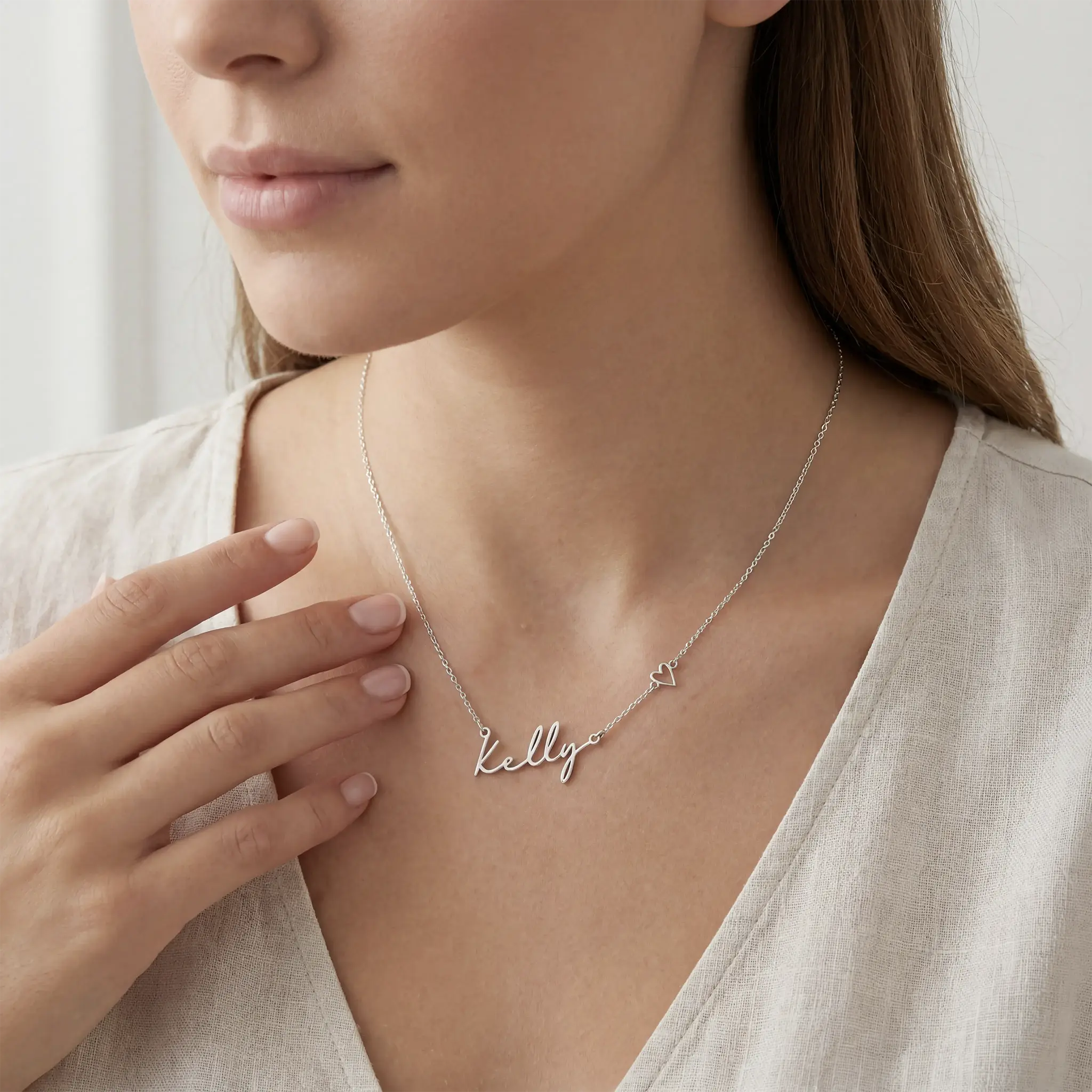 Personalised Name & Heart Necklace - Image 7