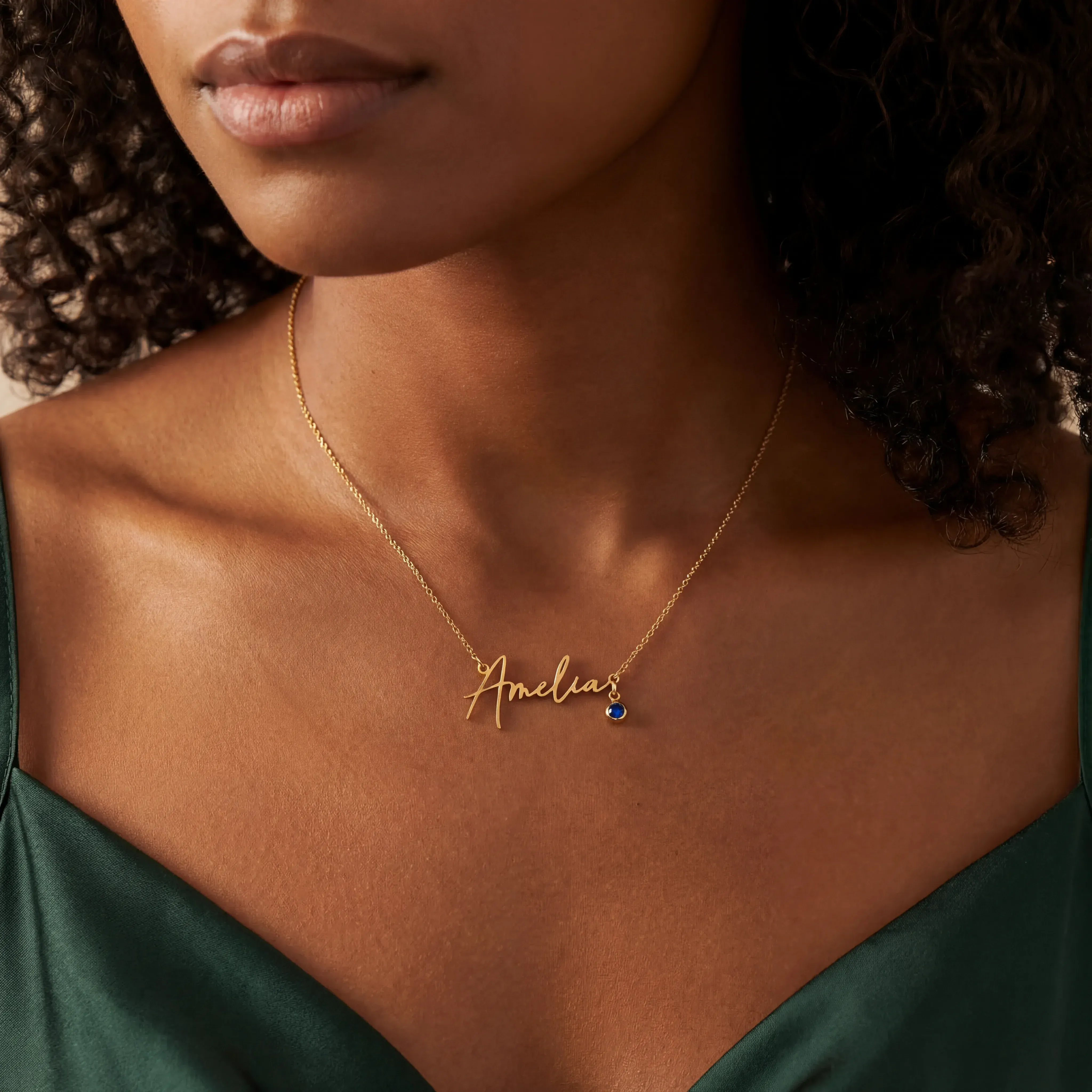 Personalised Name Necklace & Birthstone - Image 3