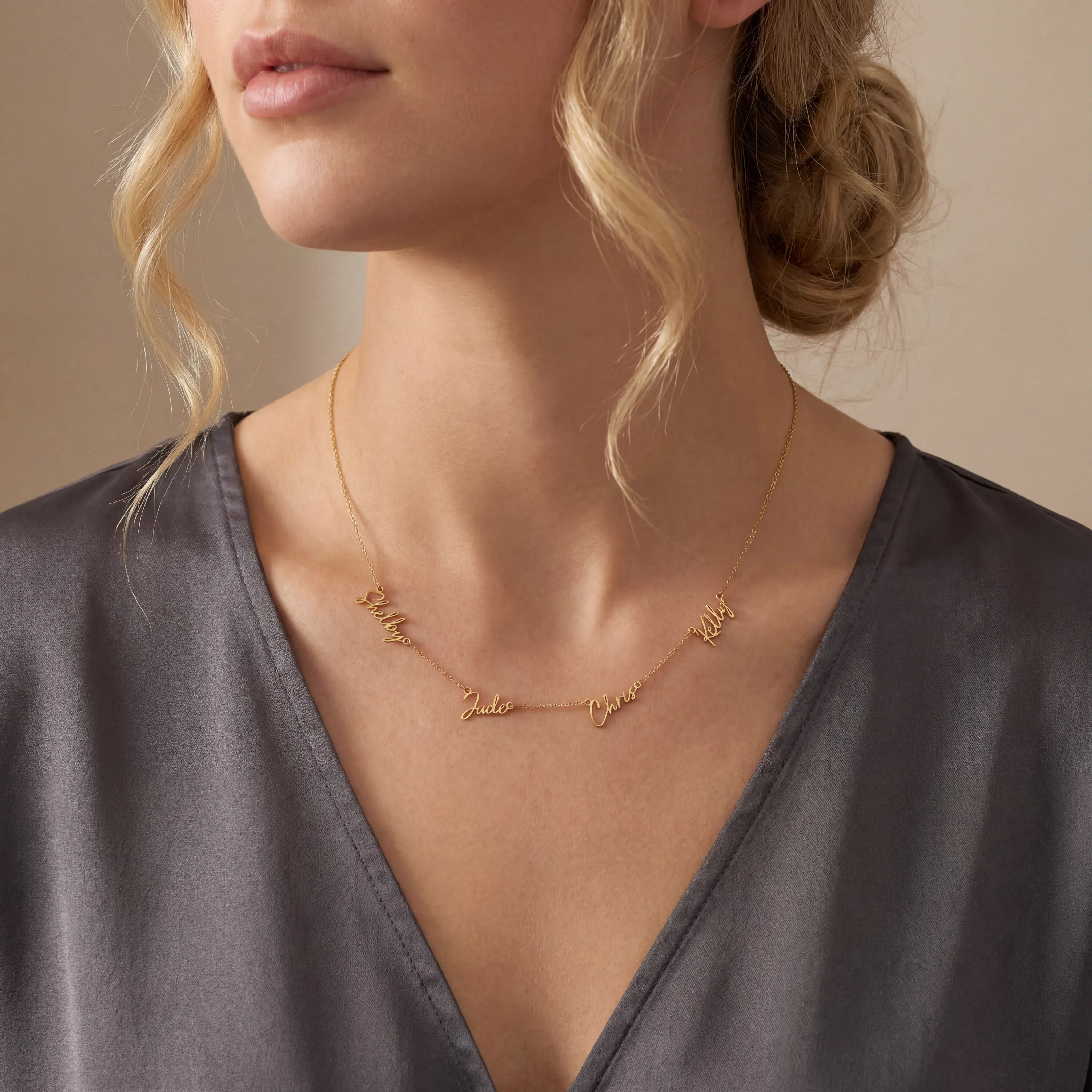 Personalised Quadruple Name Necklace - Image 4