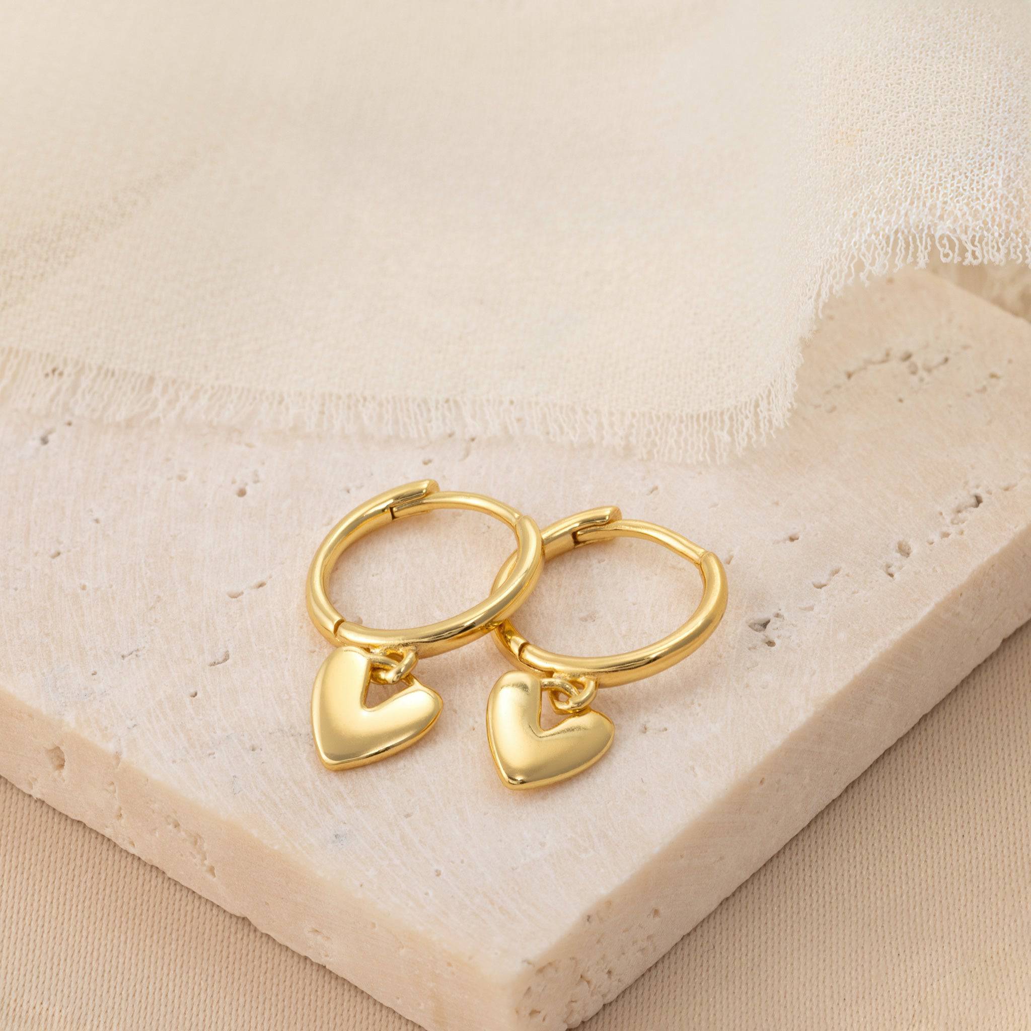 Heart On Huggie Hoop - Image 3