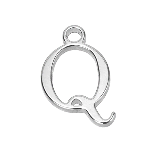 Q Silver Letter Charm