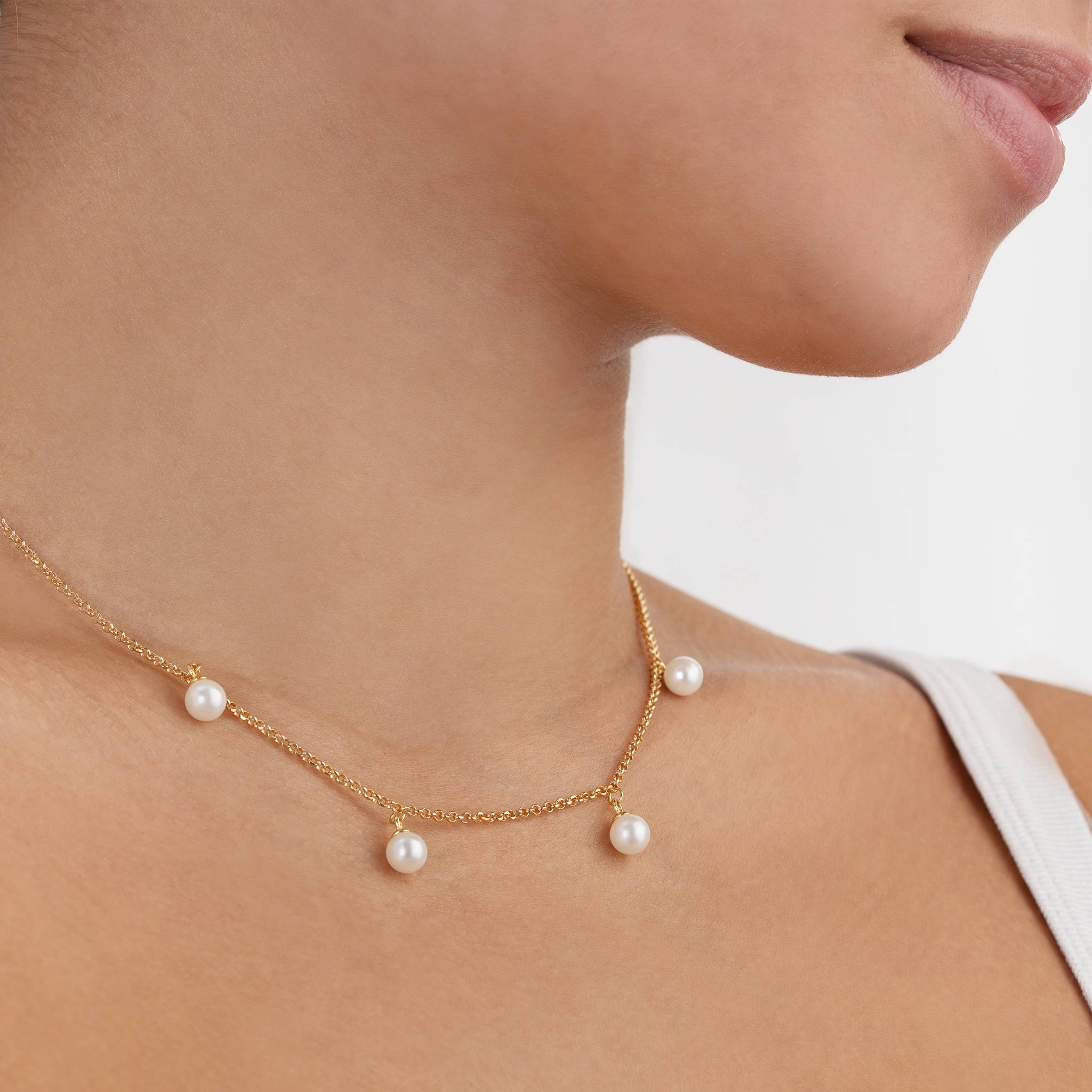 Freshwater Quad Pearl Drop Necklace