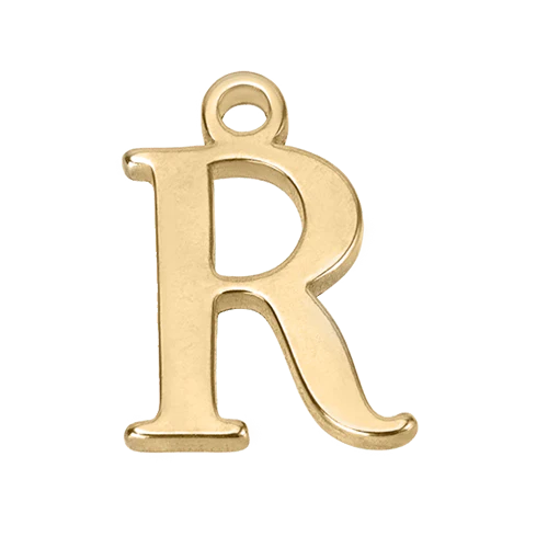R Gold Letter Charm