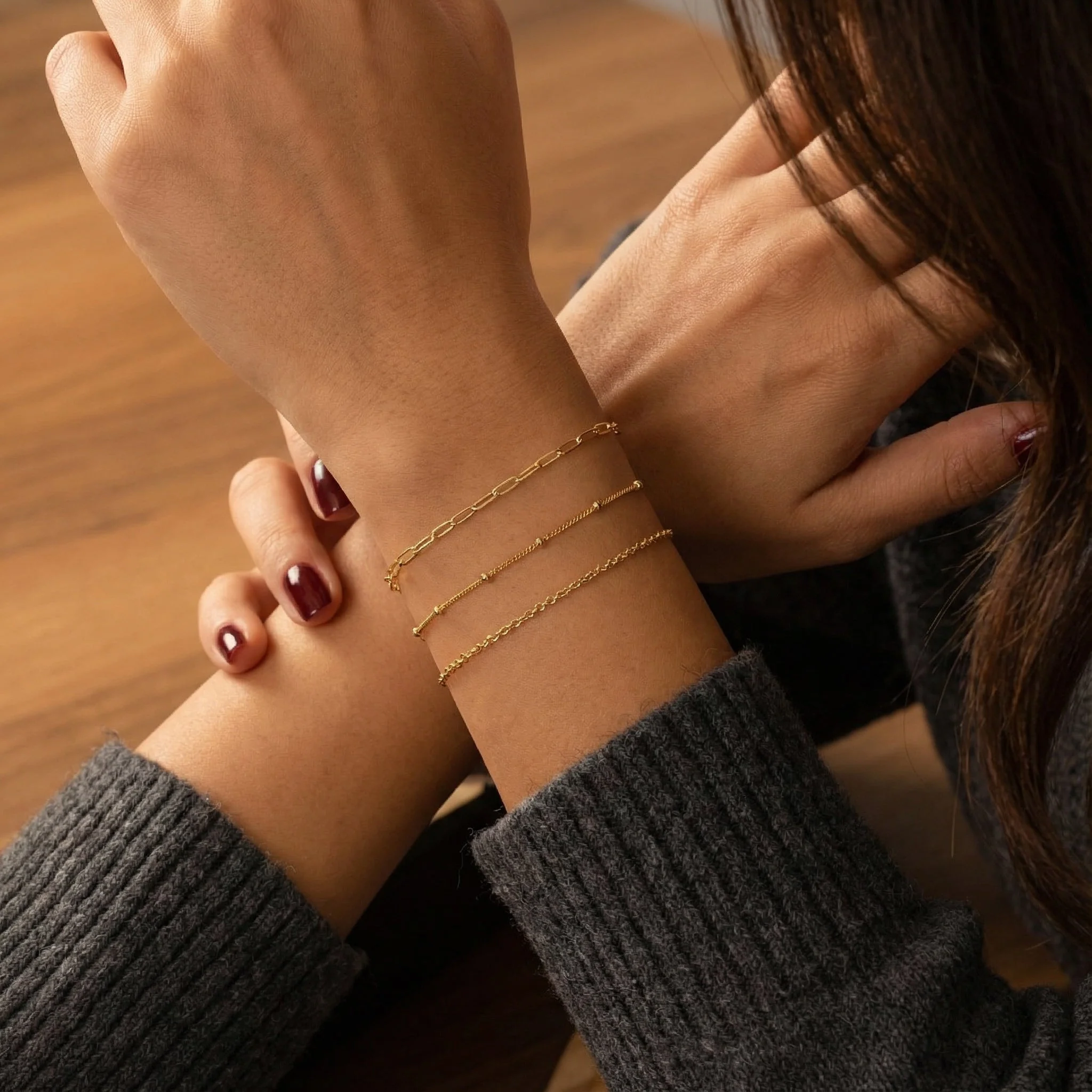 Set of 3 Layered Bracelets - Image 3