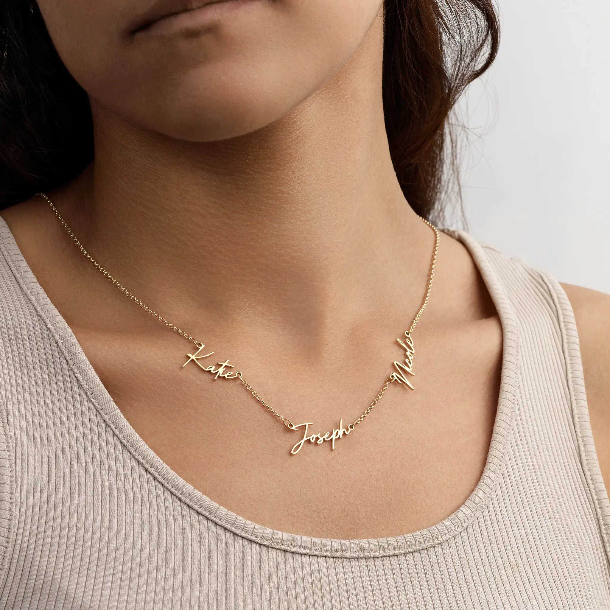 Personalised Triple Name Necklace - Image 3