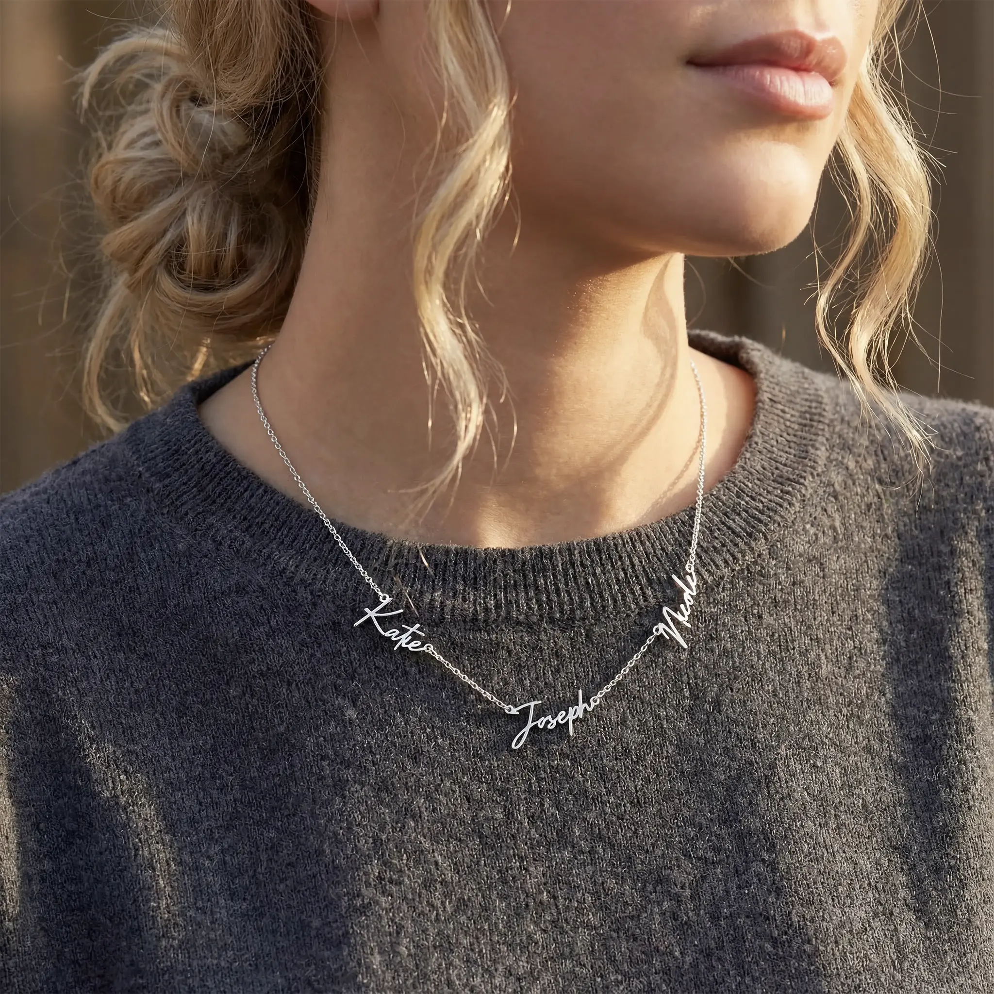 Personalised Triple Name Necklace - Image 5
