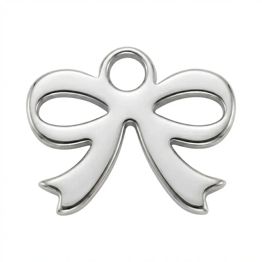 Silver Bow Symbol Charm