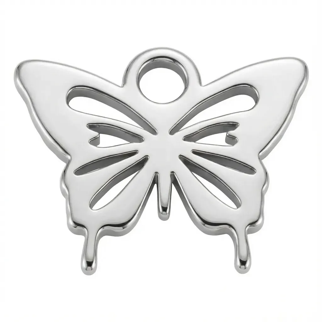 Silver Butterfly Symbol Charm