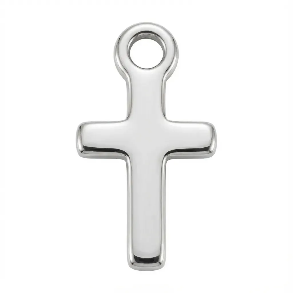 Silver Cross Symbol Charm