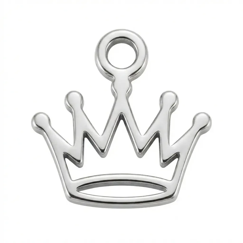 Silver Crown Symbol Charm
