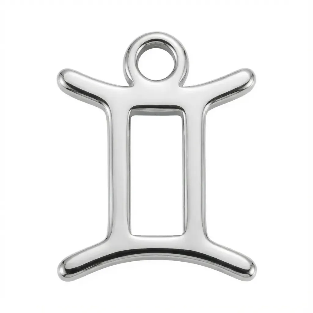 Silver Gemini Zodiac Charm