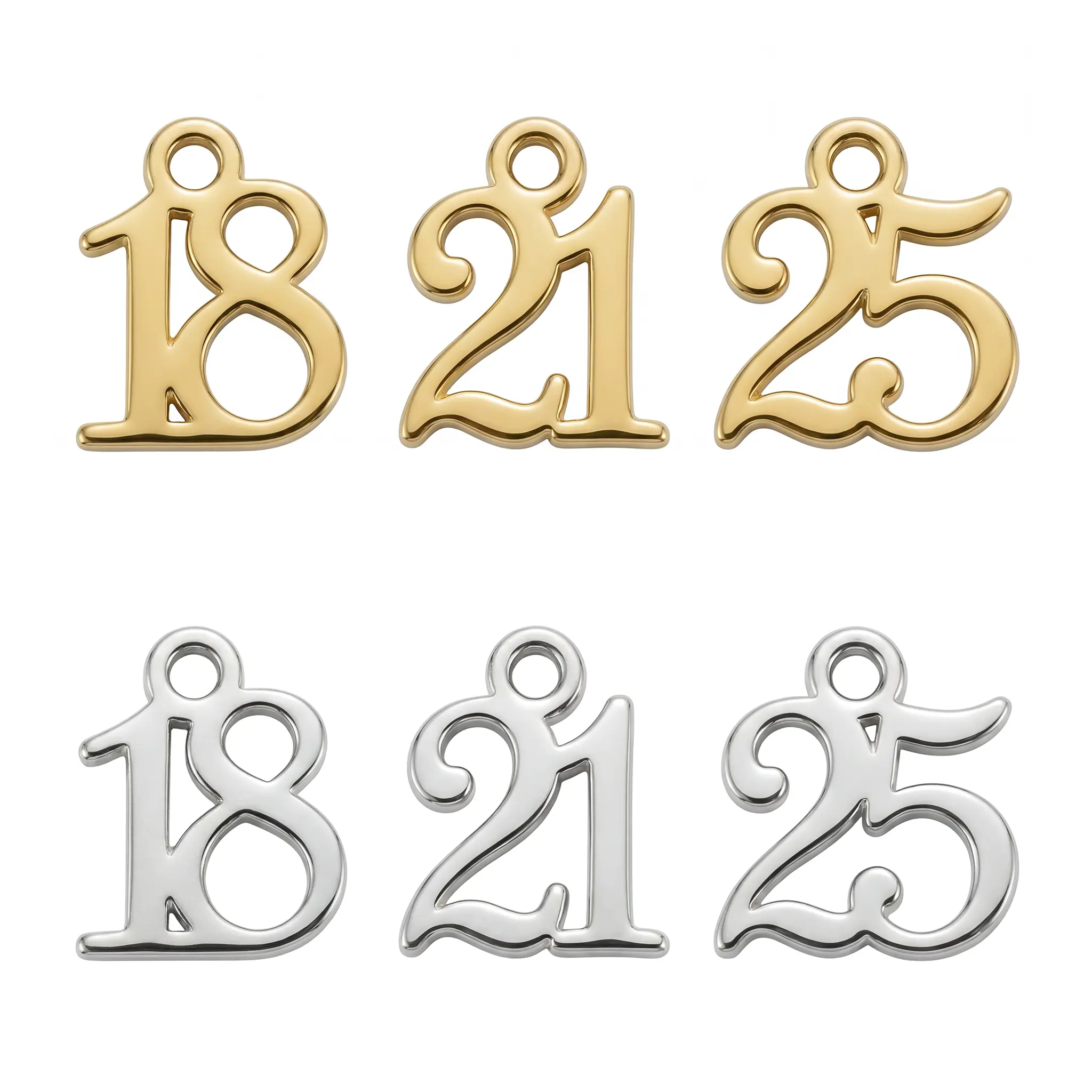 Silver Age Number Symbol Charm