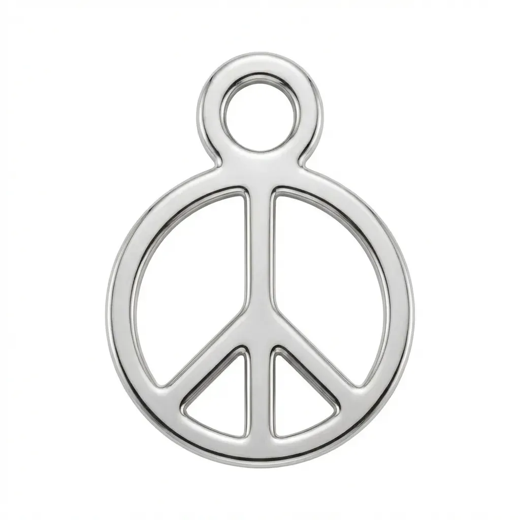 Silver Peace Symbol Charm