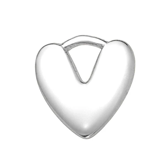 Silver Puffy Heart Premium Charm