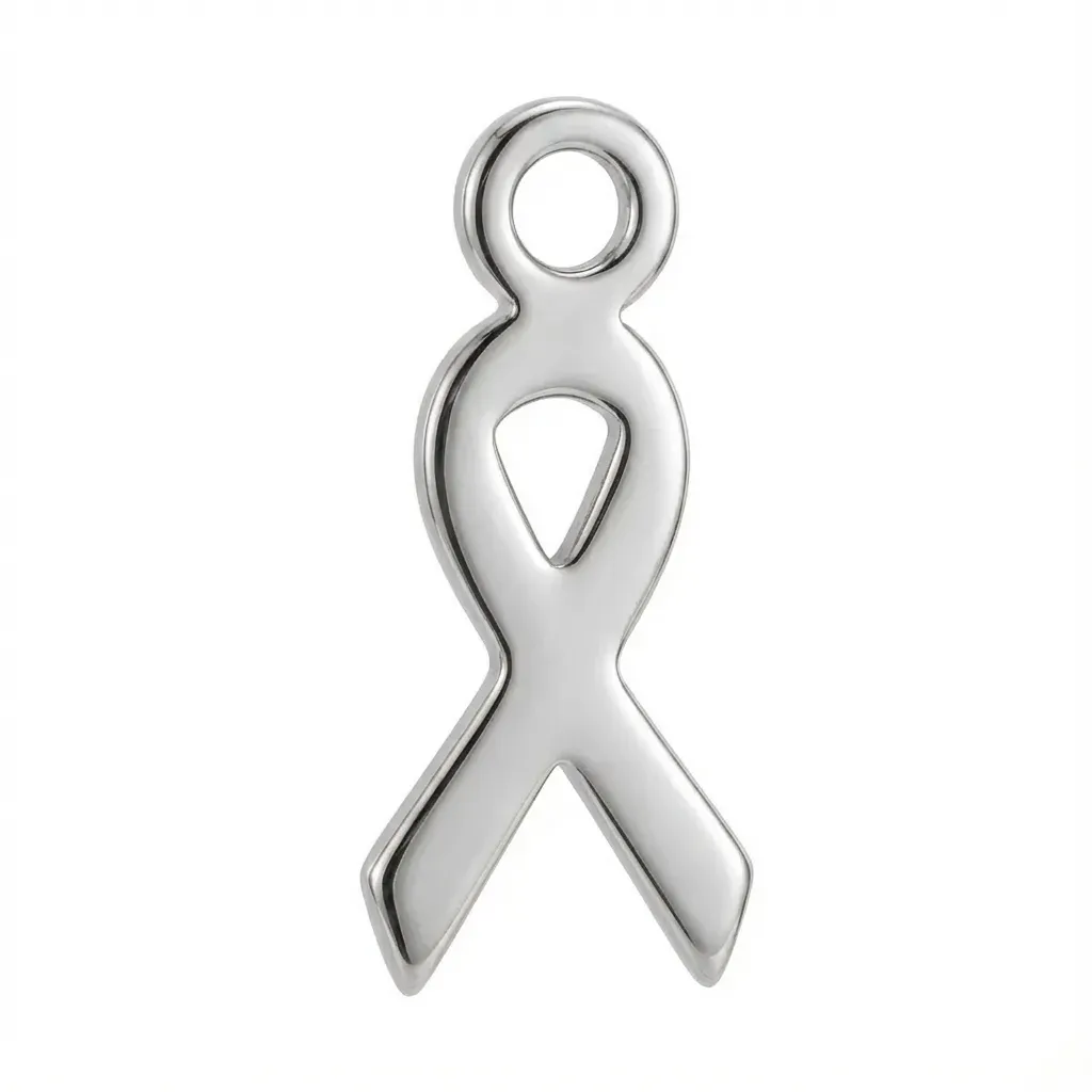 Silver Ribbon Symbol Charm