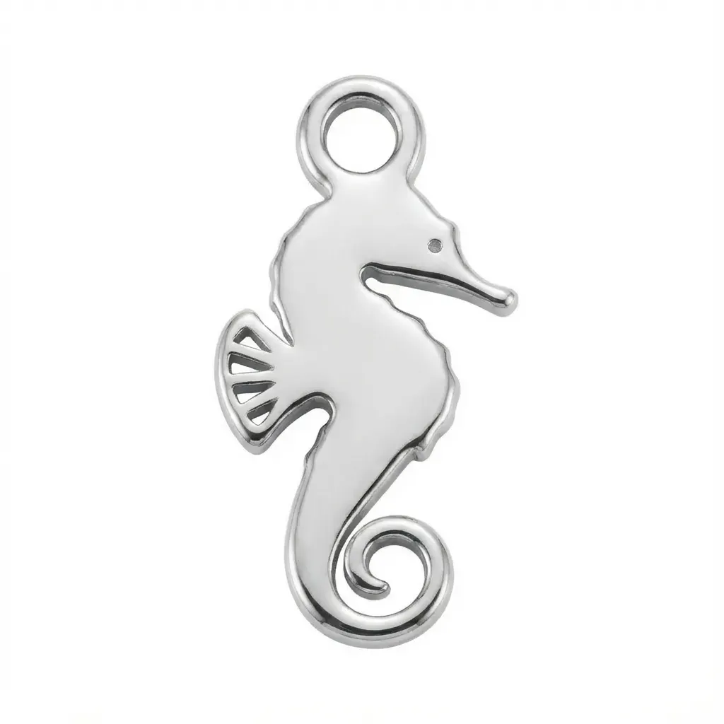 Silver Seahorse Animal Kids Charm
