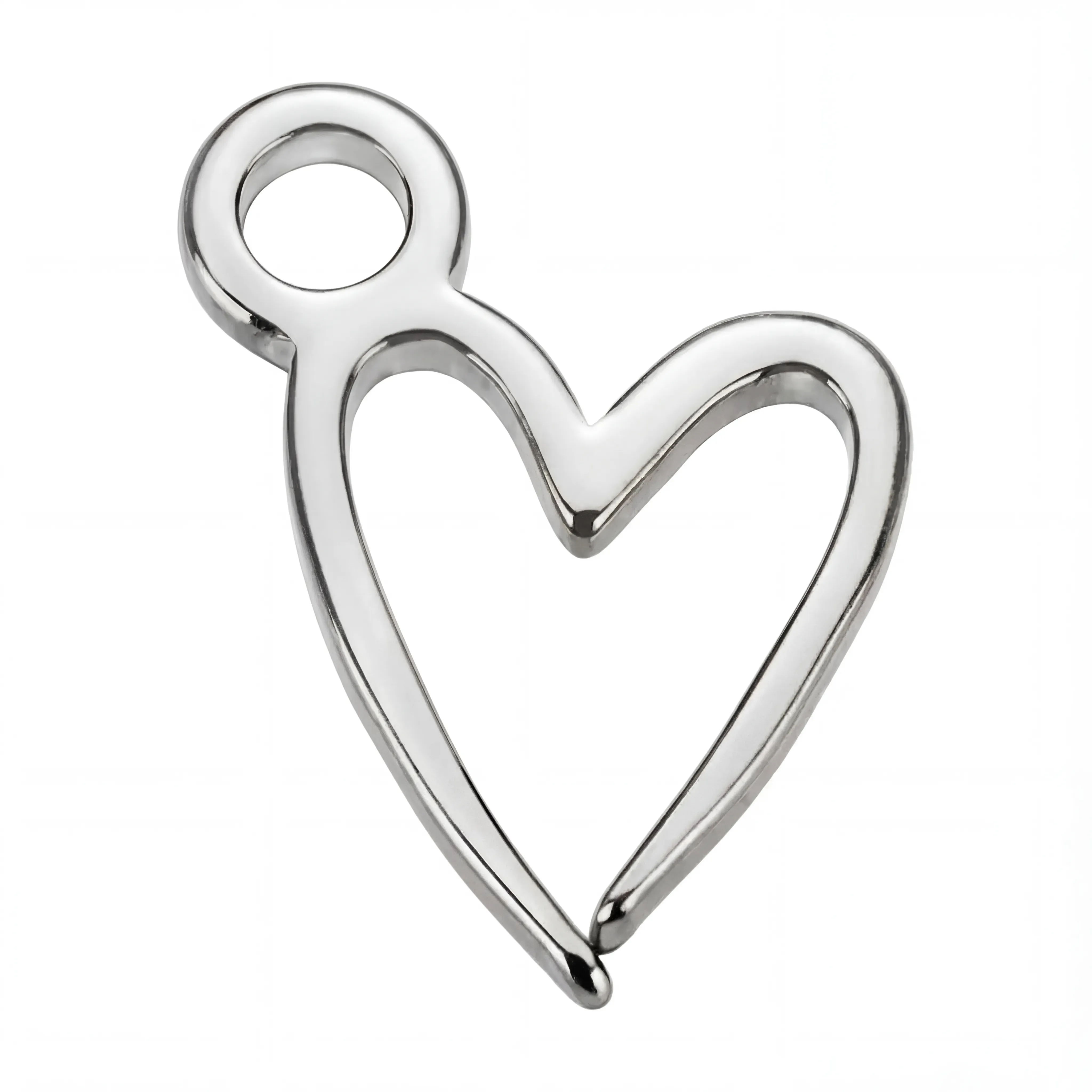 Silver Signature Heart Symbol Charm