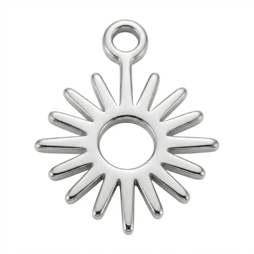 Silver Sun Symbol Charm