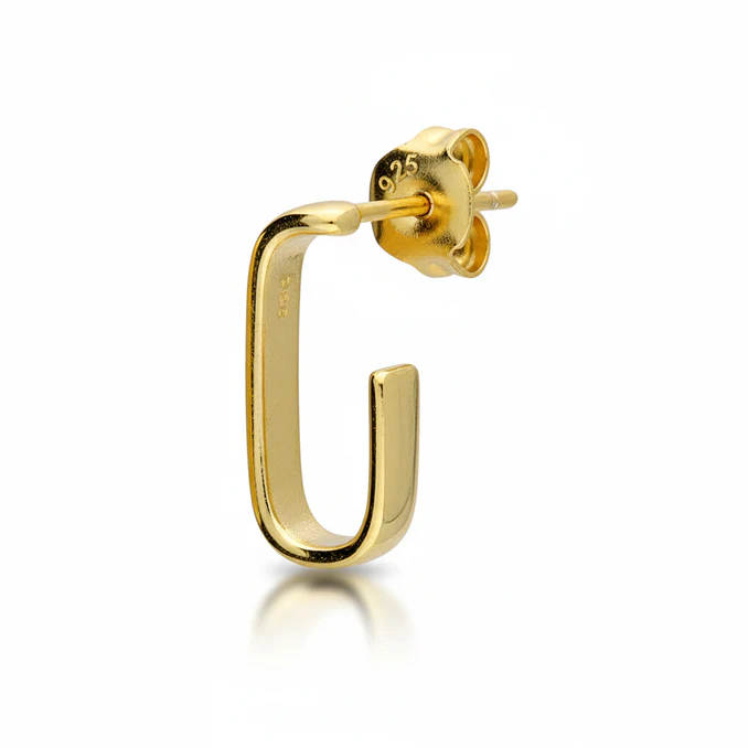 Square J Hoop Earrings