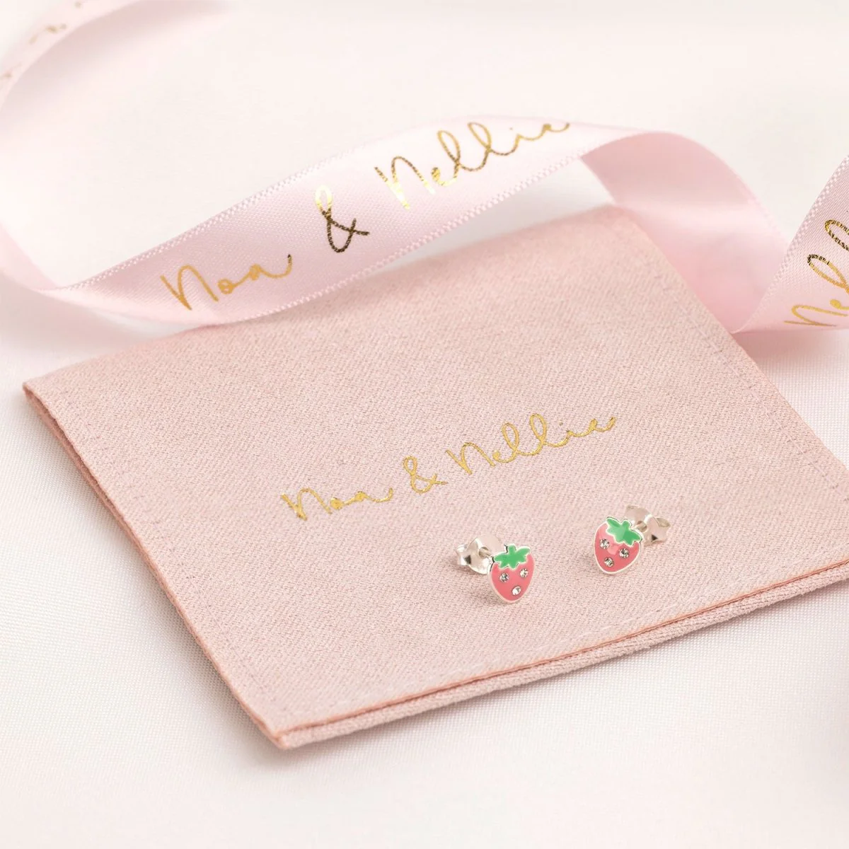 Kids Strawberry Stud Earrings - Image 3