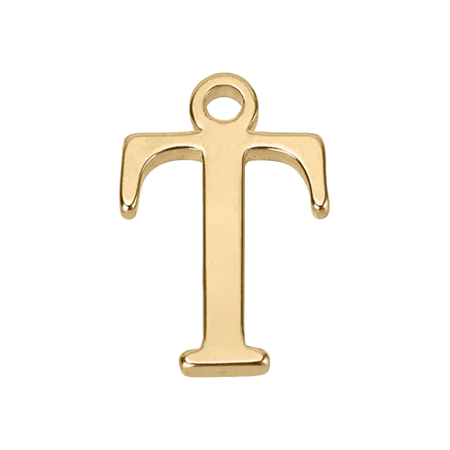 T Gold Letter Charm