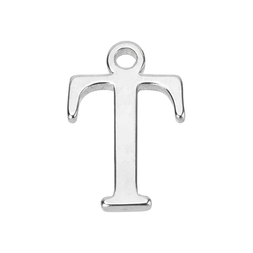 T Silver Letter Charm