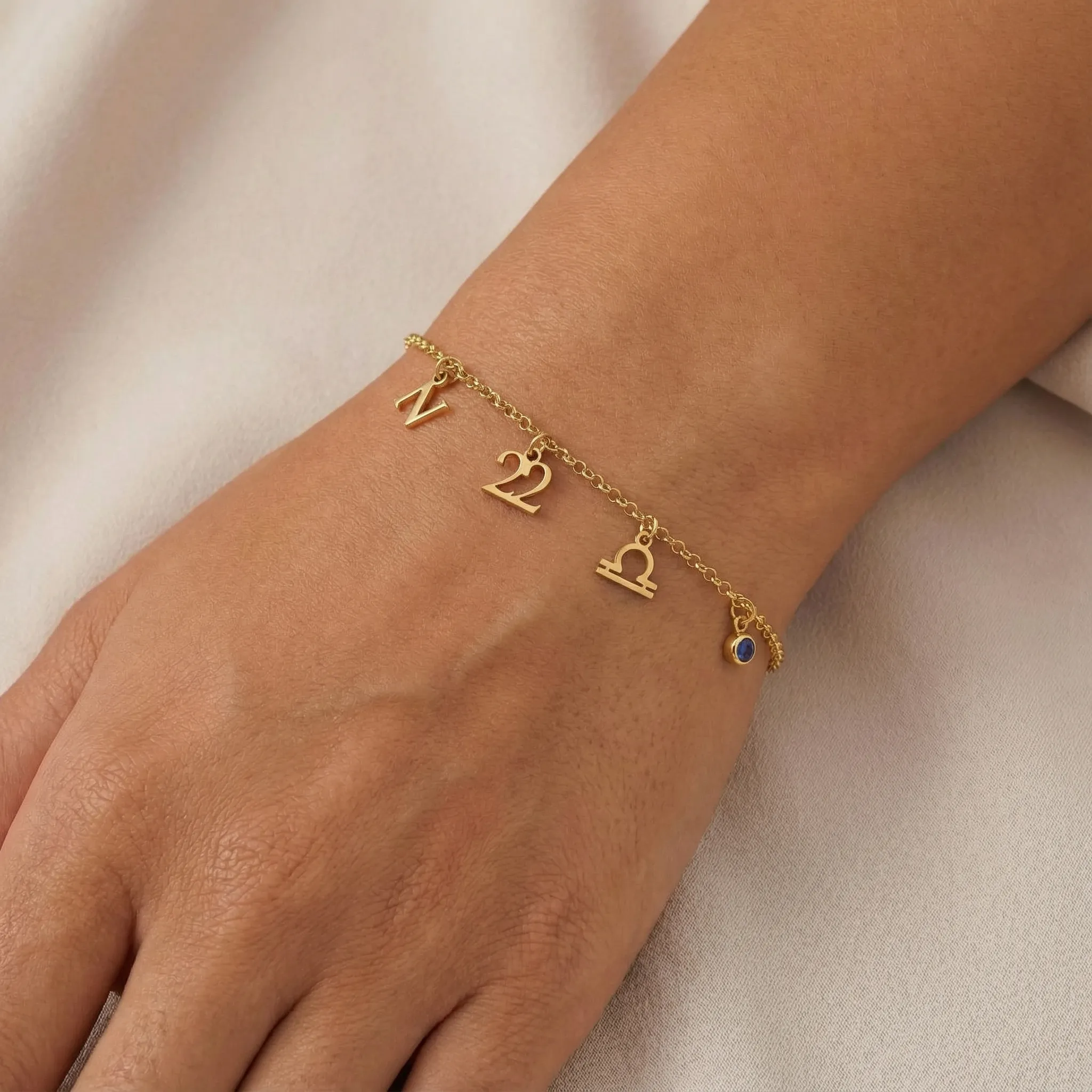 Story Bracelet with Initial, Year, Zodiac & Birthstone - Image 3