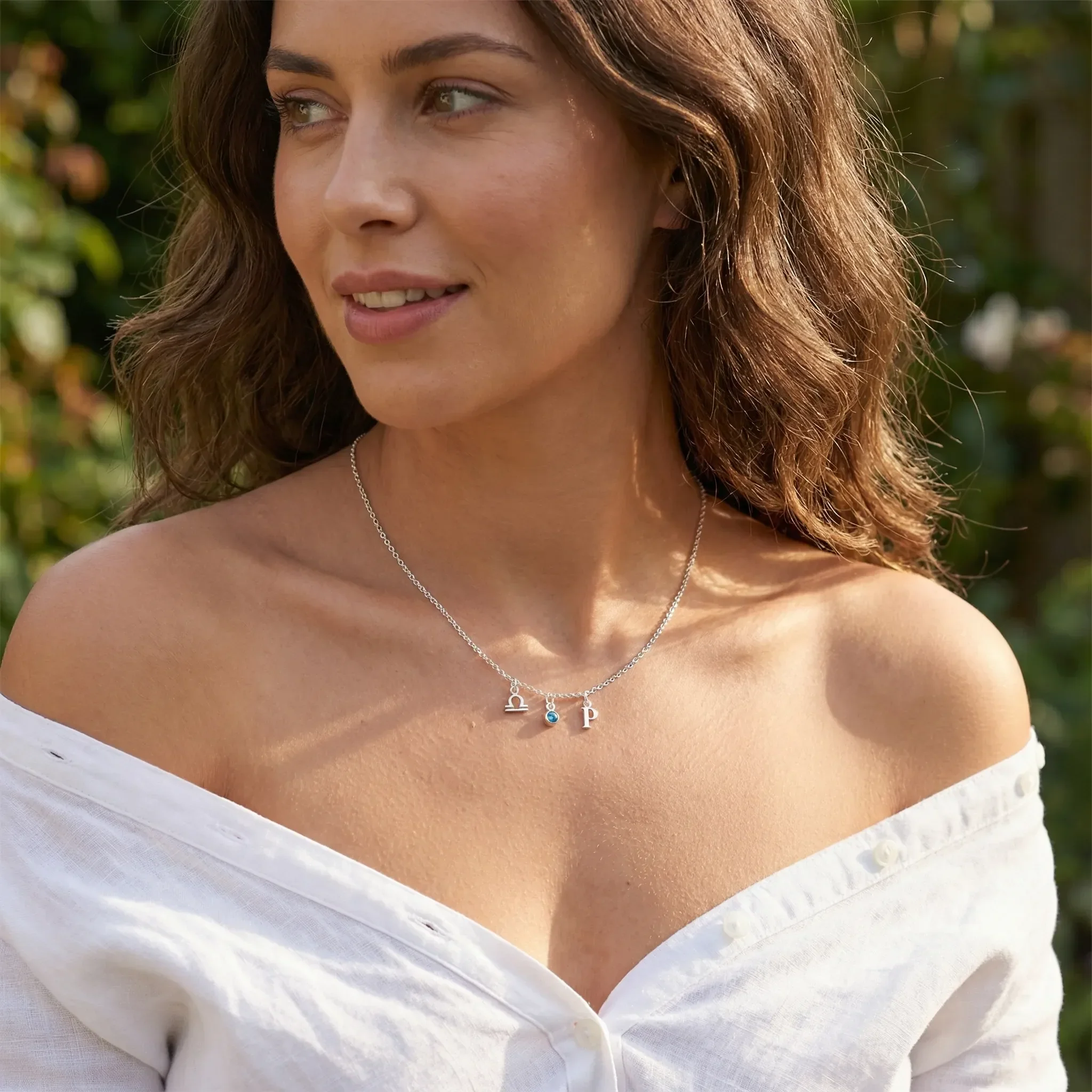 Story Necklace with Initial, Zodiac, Birthstone & Multiple Charms - Image 4