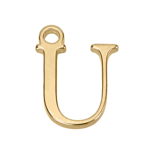 U Gold Letter Charm