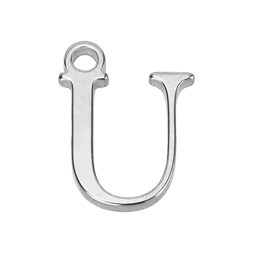 U Silver Letter Charm