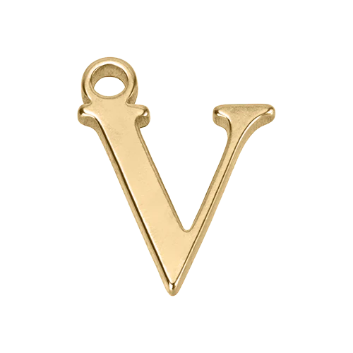 V Gold Letter Charm