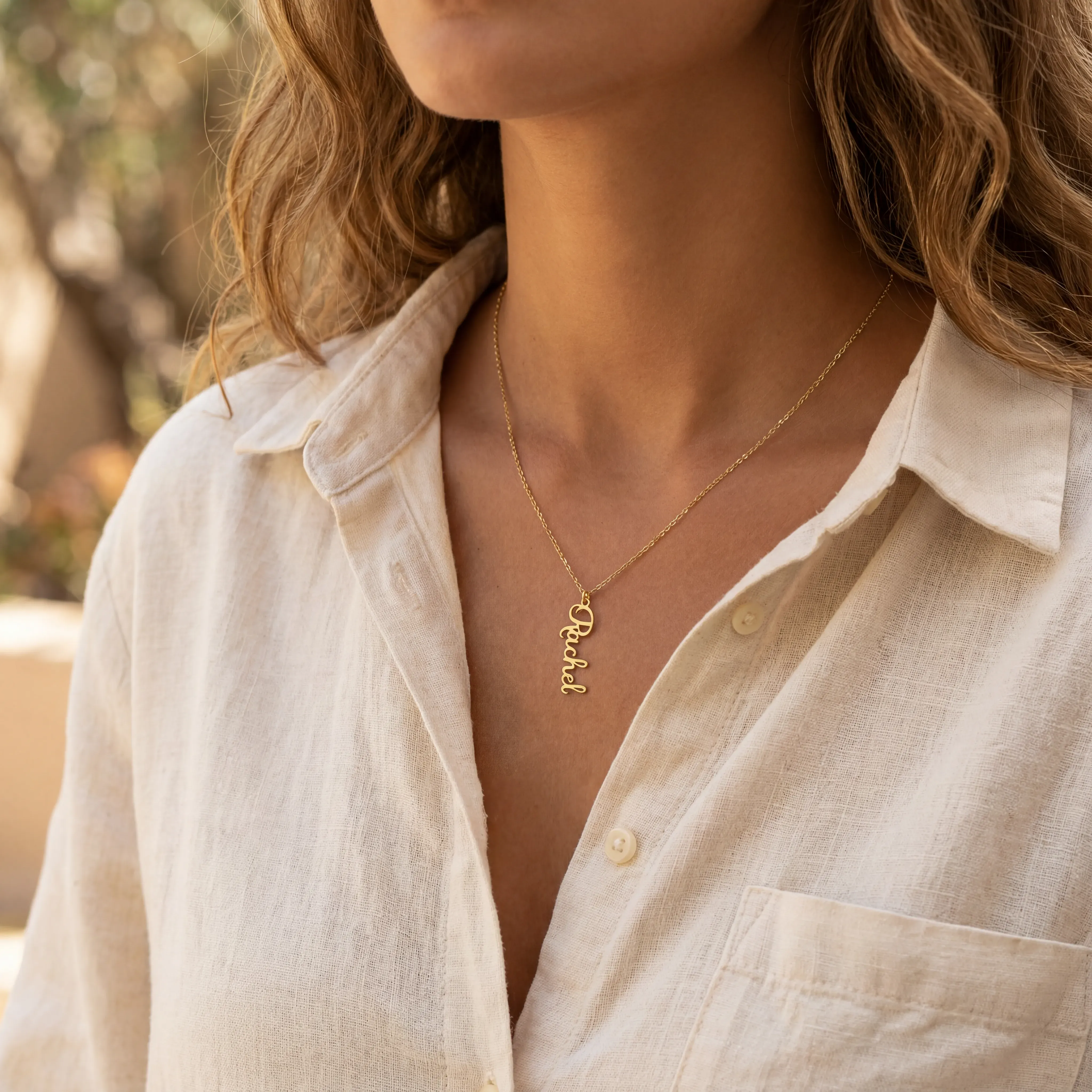 Vertical Name Necklace