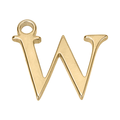 W Gold Letter Charm