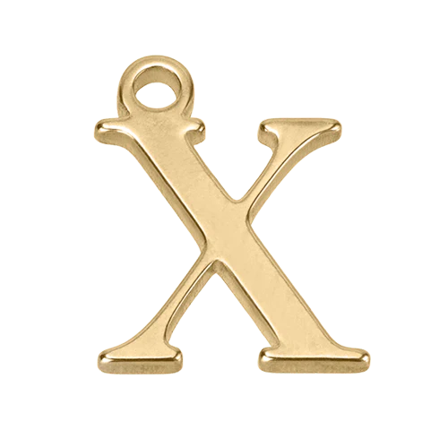 X Gold Letter Charm