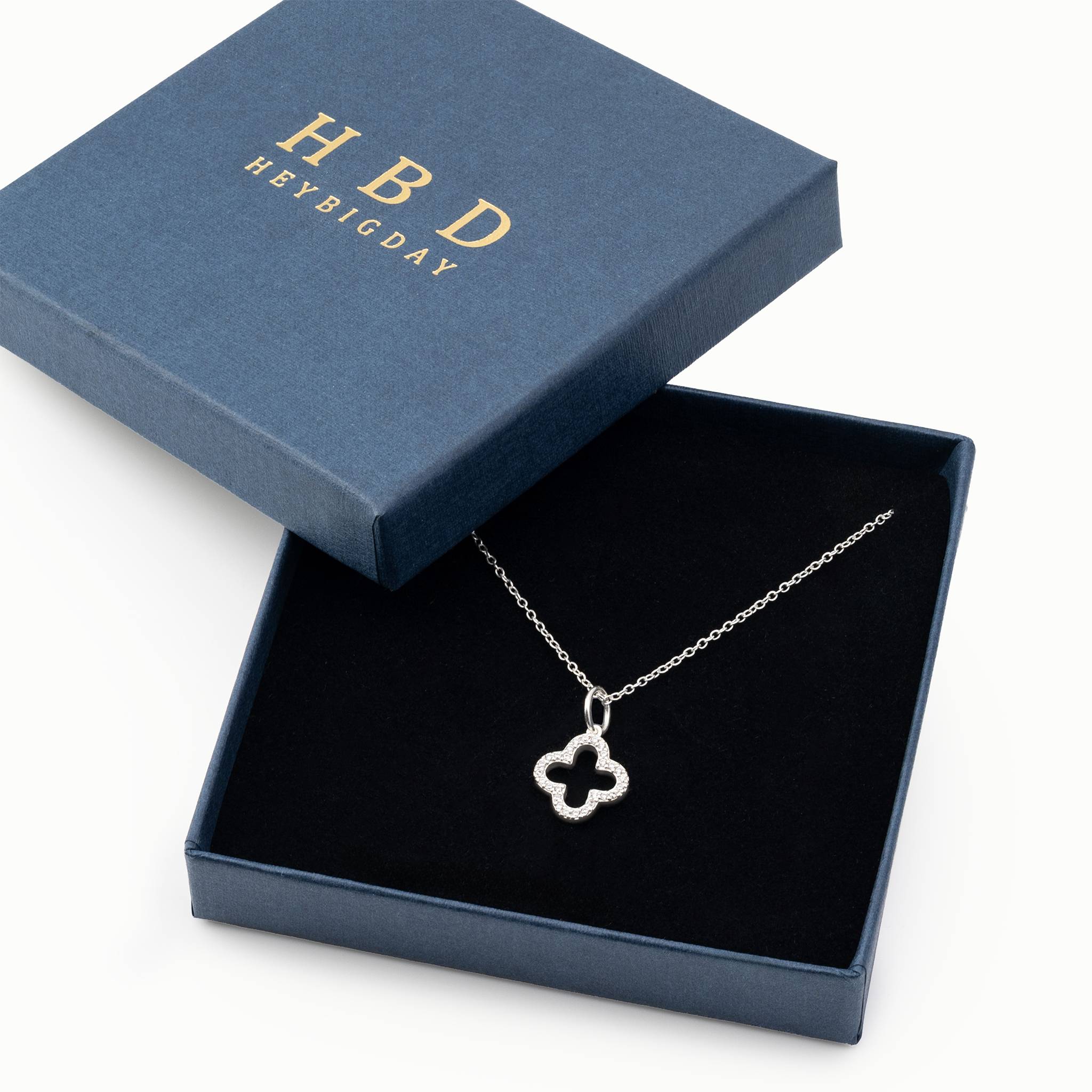 Zirconia Open Clover Necklace - Image 3
