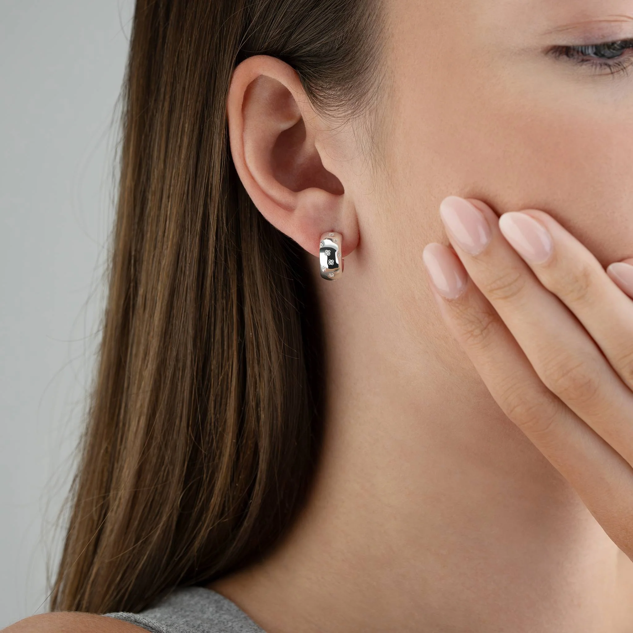 Zirconia Star Hoop Earrings - Image 2